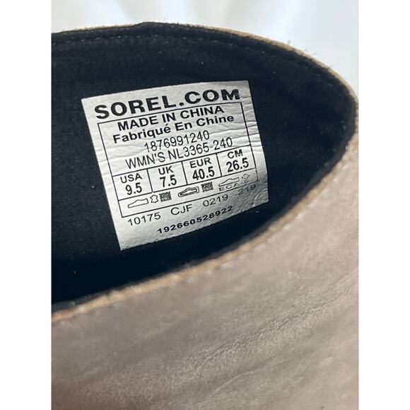 Sorel Women's Joan of Arctic Wedge II Tan Zip Ankle Booties Women's Size 9.5 - Picture 6 of 10